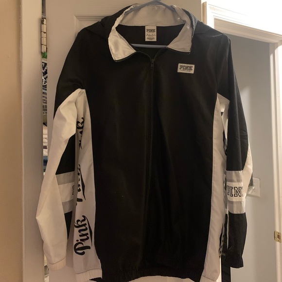 Black and white VS PINK rain jacket/wind breaker - Picture 1 of 3